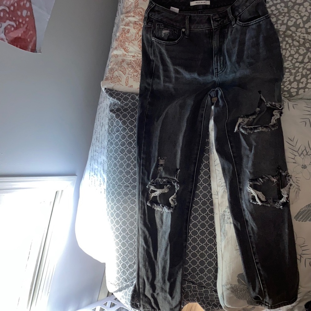 Pacsun black ripped mom jeans